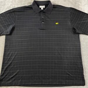 Masters Performance Polo Shirt Mens XL Black Check Golf‎ Luxury Preppy Outdoor